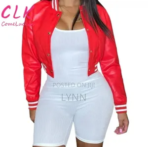 Women Bomber Leather Cropped Jackets S_xxl