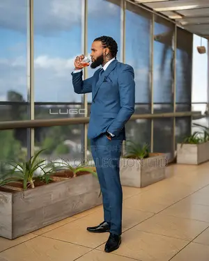 Checked Blue Slim Fit Suits.