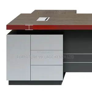 Modern Executive Desk With Secure Drawer, Cord Management