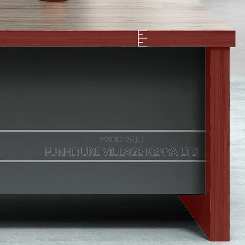 Modern Executive Desk With Secure Drawer, Cord Management
