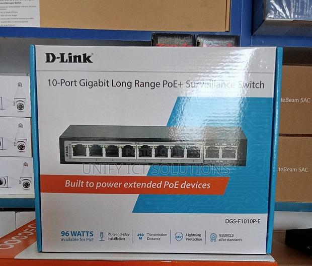 D-Link DGS-F1010P-E 120W 8+2 Port Gigabit POE Switch