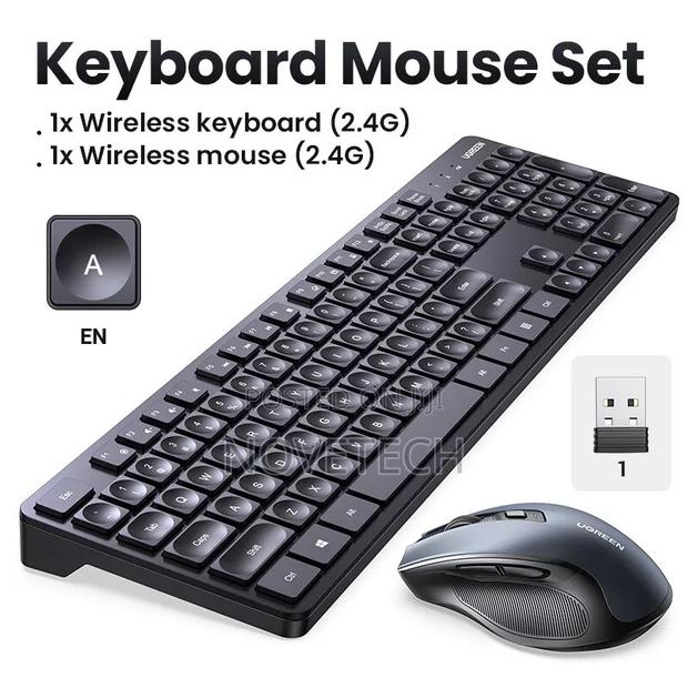 Ergonomic Mouse Wireless Keyboard Combo UGREEN MK006 (Black)