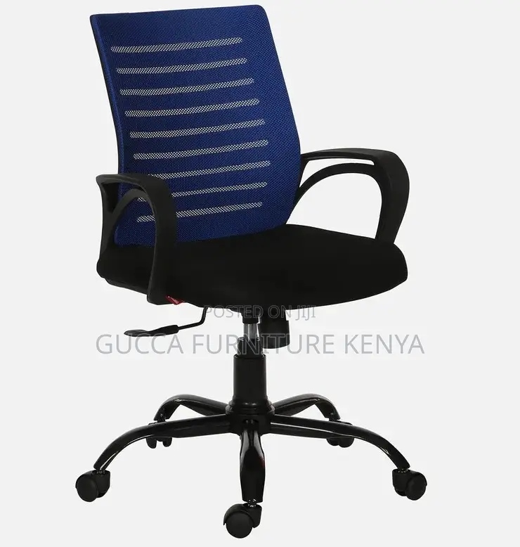 Office Chairs:Breathable Mesh Ergonomic Chair in Blue Colour
