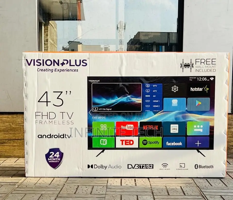 Vision Plus 43 Inch Smart TV VP8843KV Vidaa Frameless UHD