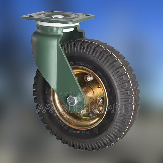 YTOP 8" Black Rubber Castor Pneumatic SWIVEL