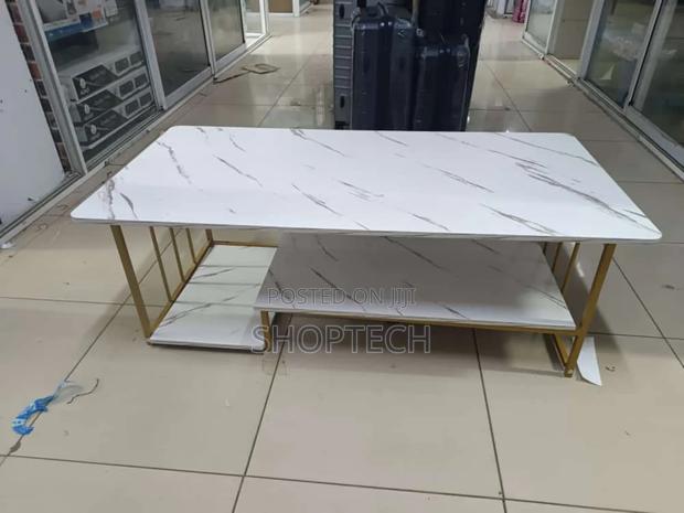 White Executive Marble Effect Coffee Table