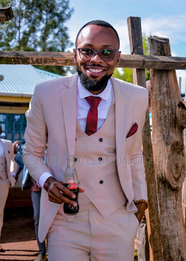 Custom Made Beige Wedding Suits. - thumbnail 2