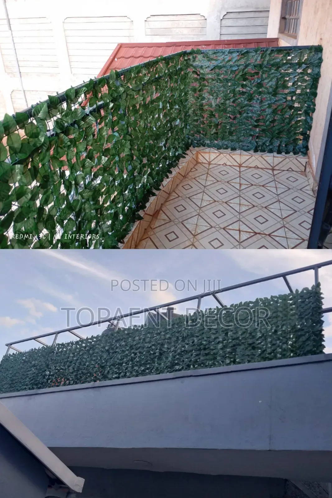 3m Wide Fencing Artificial Leaves