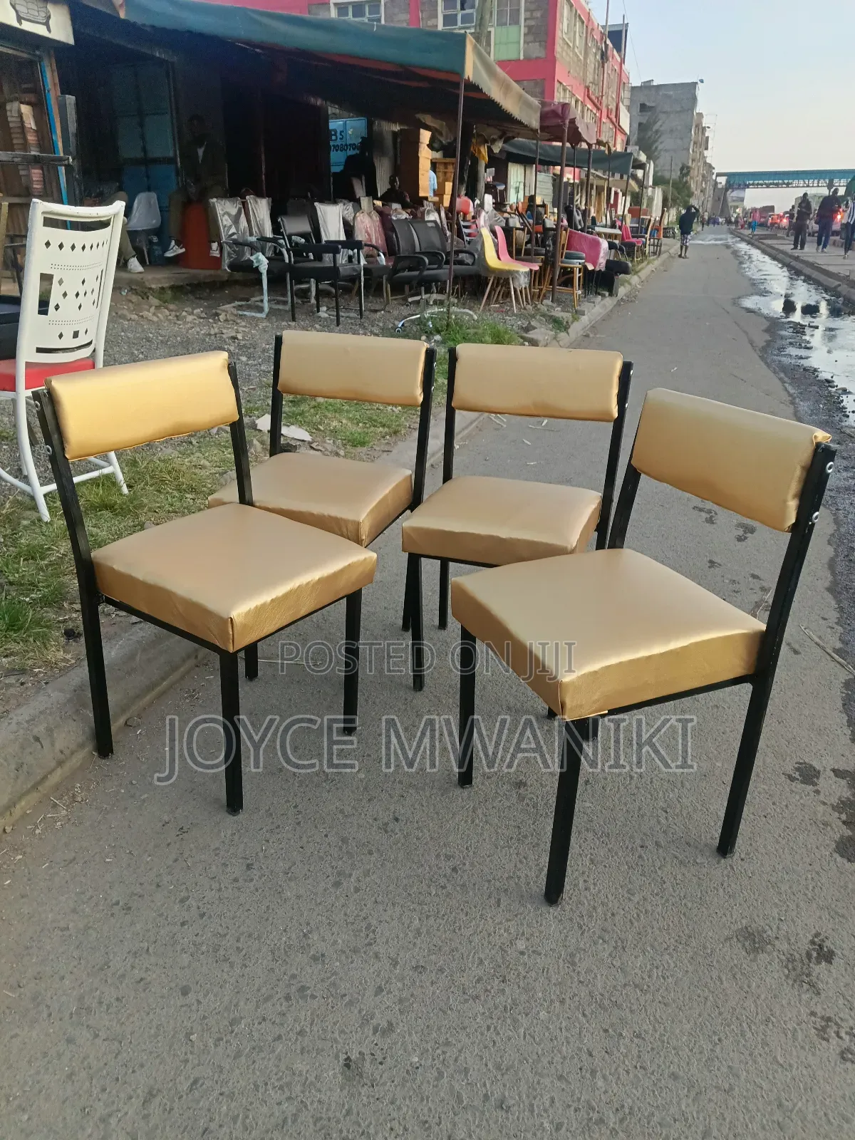Caterina Office Chairs, Gold Fabric