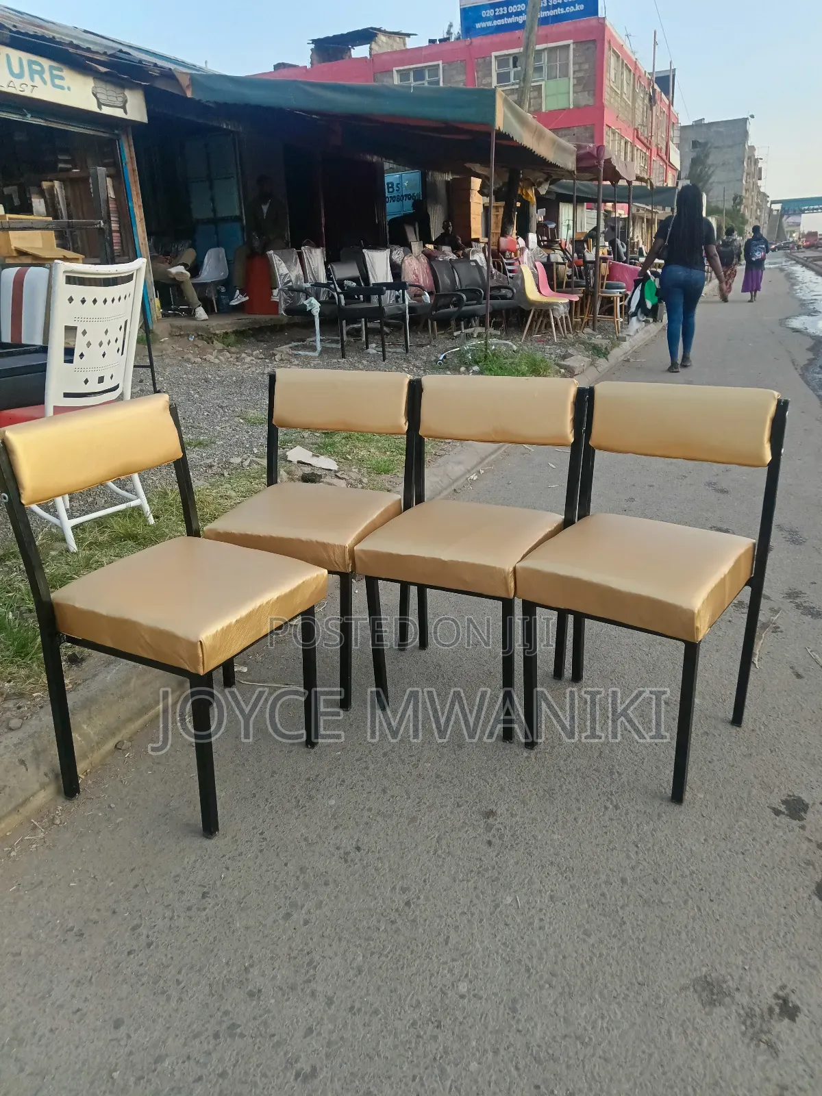 Caterina Office Chairs, Gold Fabric