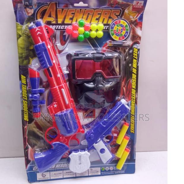 Avengers Shooting Gun Set With Soft Bullets and Mask