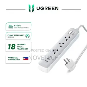 UGREEN 30W 3AC Power Strip With Master Switch 2A1C Extension