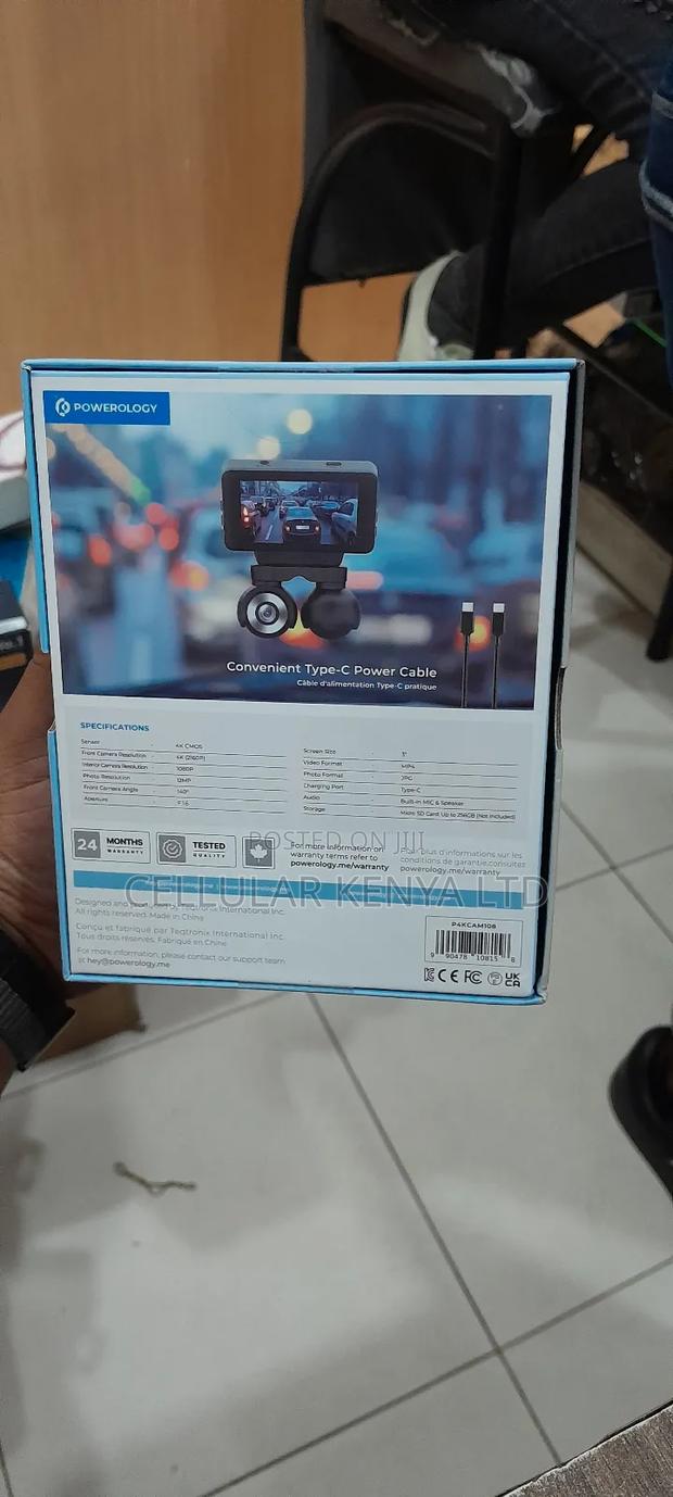 Powerology Dual Lens Dash Camera – Black - thumbnail 2