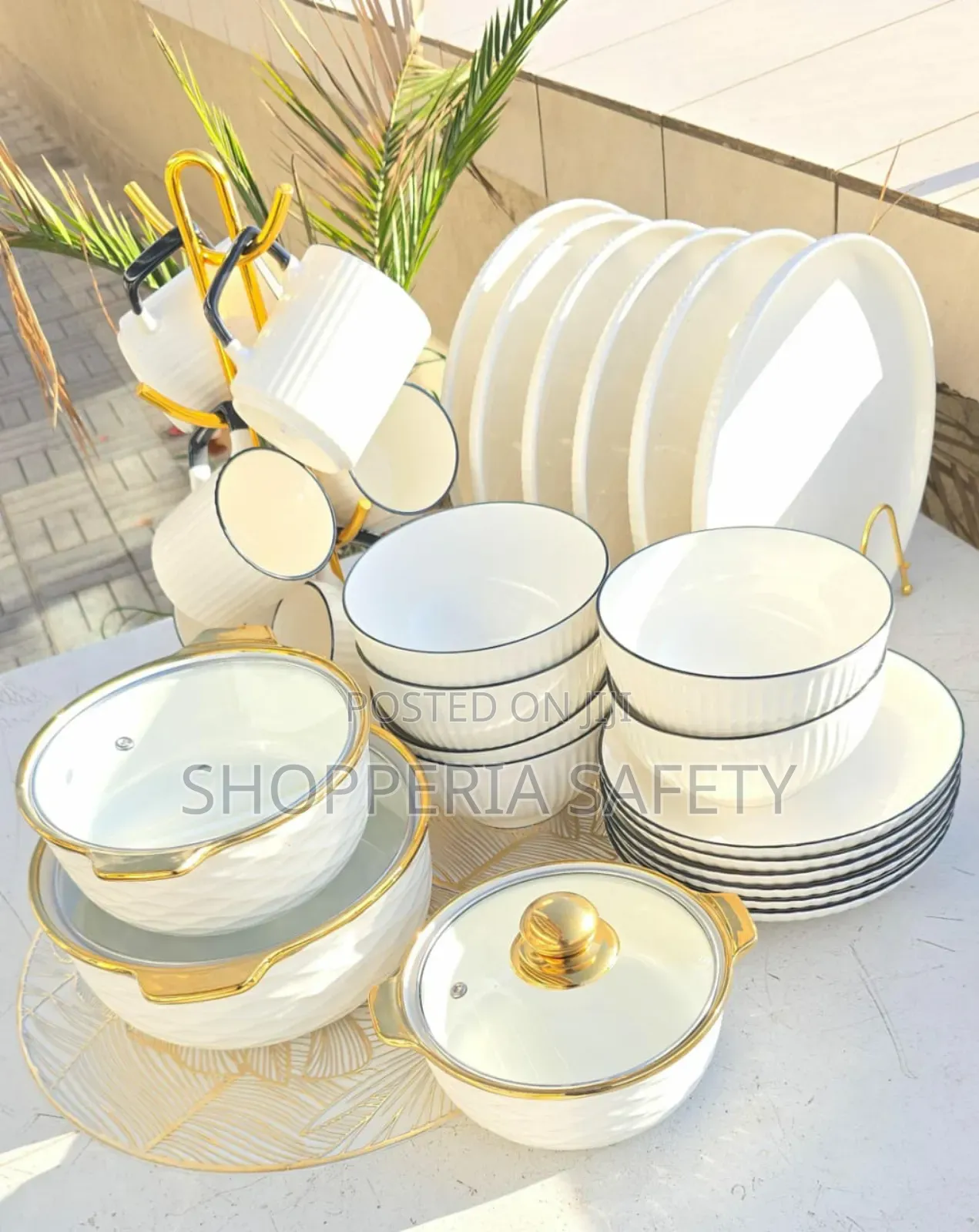 30 PCS Trendy White Dinnerset