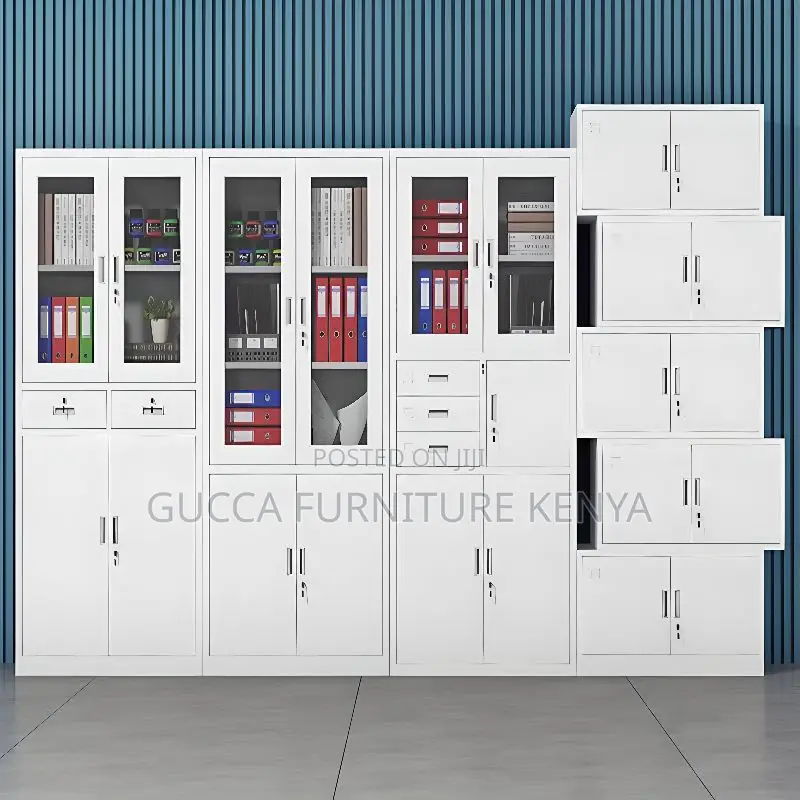 Cabinets: Steel 2-Door File Clean-Line White Office Cabinet