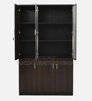 Cabinets: File Cabinet in Dark Brown Colour With 3 Doors