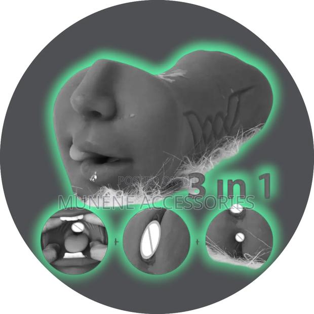 3in1 Silicone Men Pocket Pussy Vigina With Mouth and Teeth