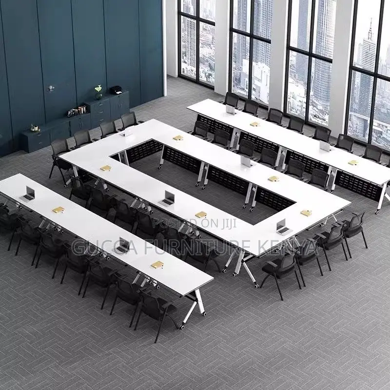 Office Tables: Modern Foldable Rectangle Collaboration Table
