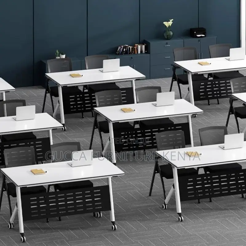 Office Tables: Modern Foldable Rectangle Collaboration Table