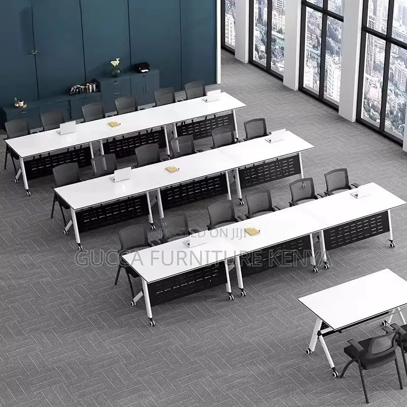 Office Tables: Modern Foldable Rectangle Collaboration Table