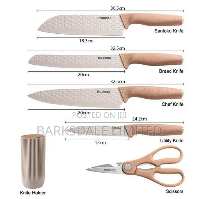 Kitchen Knife Stainless Steel Wood Grain Nonstick Coated