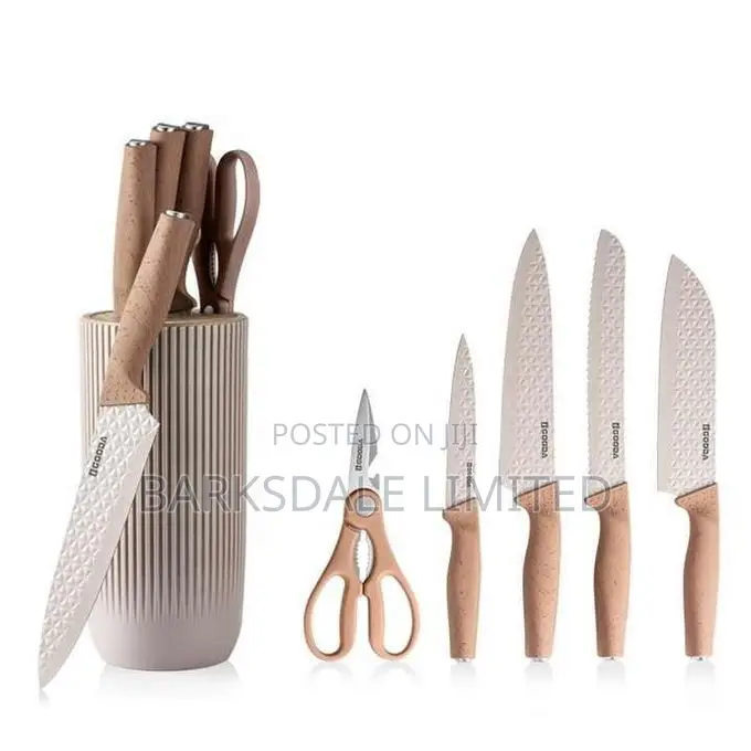 Kitchen Knife Stainless Steel Wood Grain Nonstick Coated