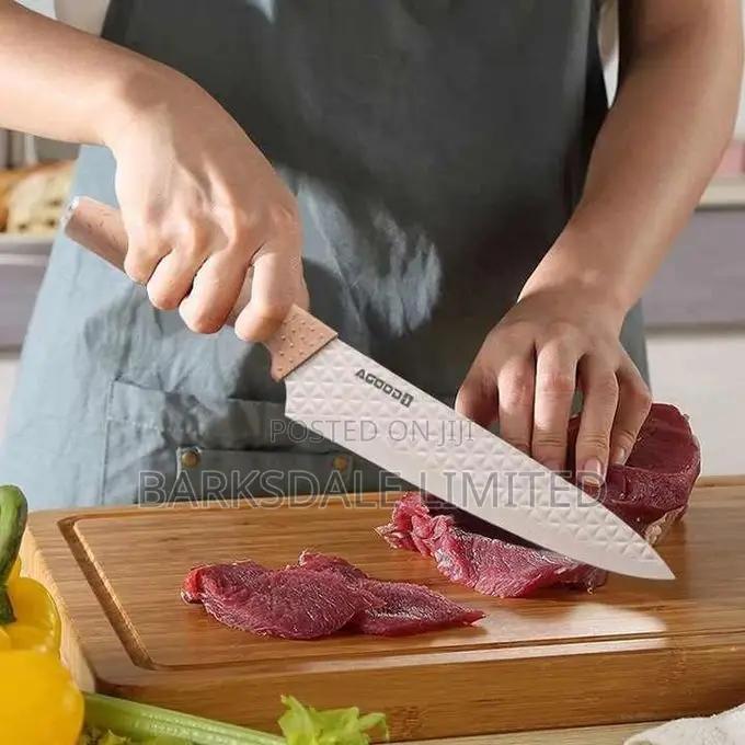 Kitchen Knife Stainless Steel Wood Grain Nonstick Coated