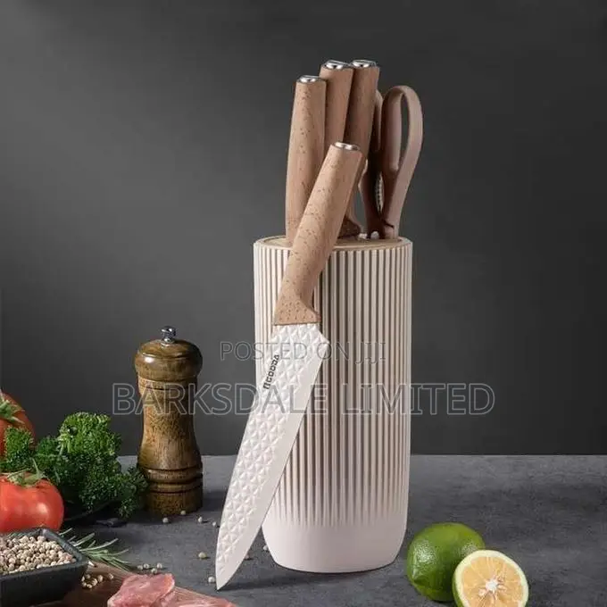 Kitchen Knife Stainless Steel Wood Grain Nonstick Coated