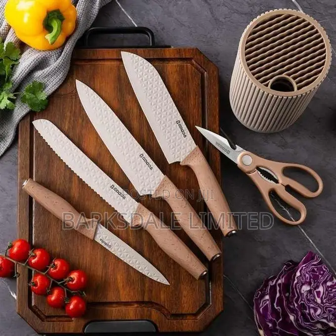 Kitchen Knife Stainless Steel Wood Grain Nonstick Coated
