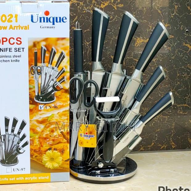 Unique Knife Set Black and Silver Colours Only - main view