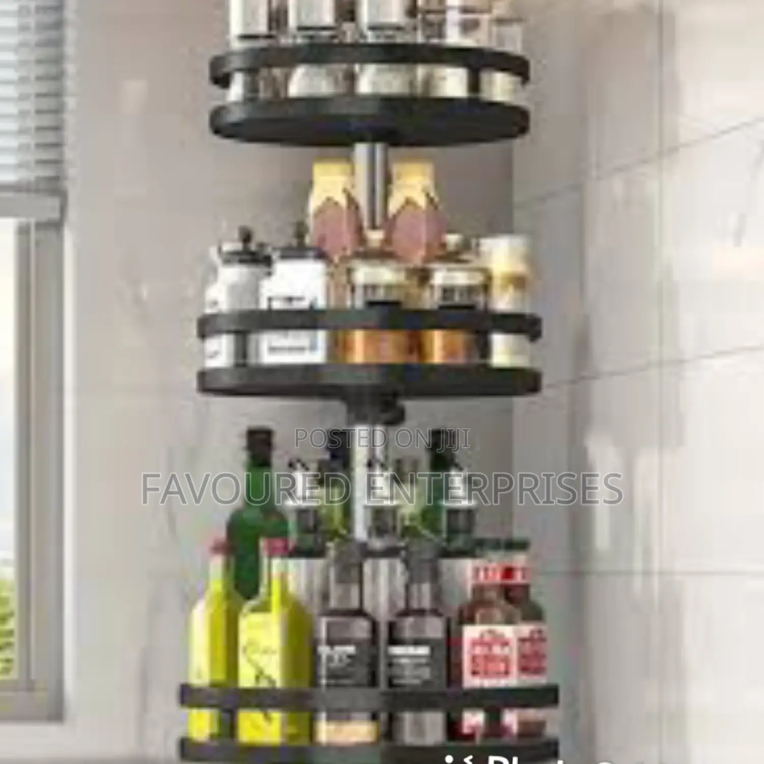  360° Rotating Kitchen Bathroom Storage Rack Oil