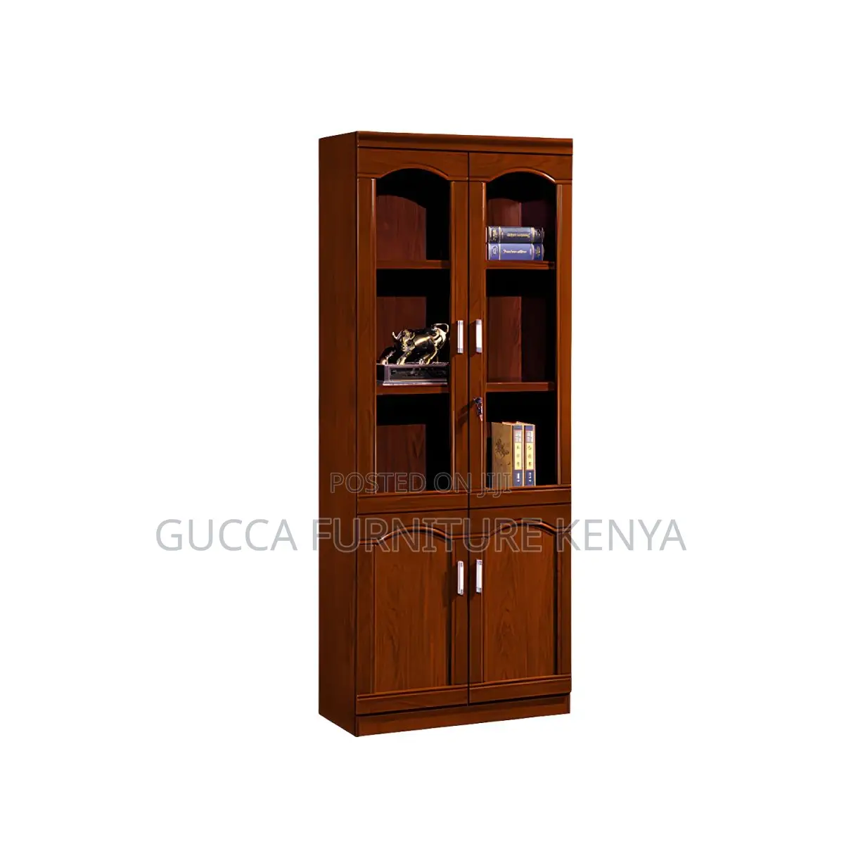 Cabinets:Brown Engineered Wood Vertical Shelf Bookcase