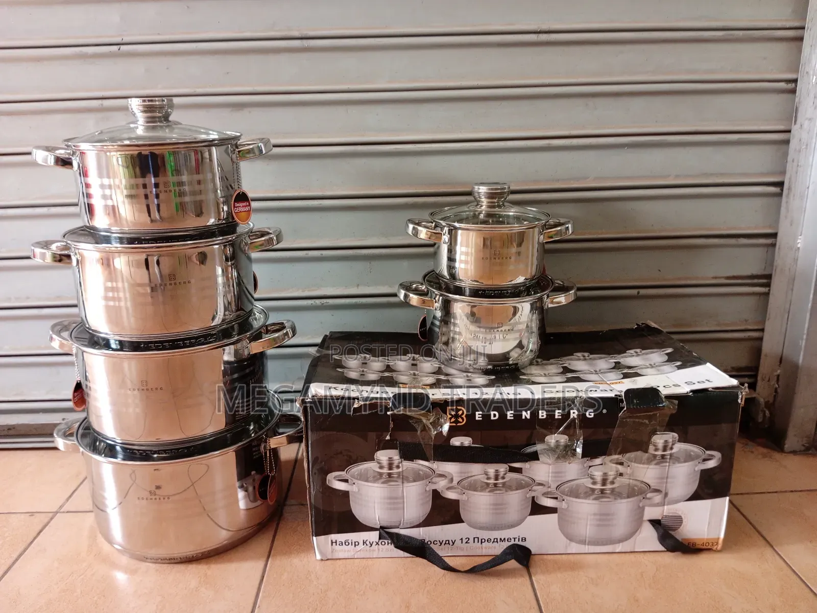 Edenberg Stainless Steel Sufuria/ 12pc Induction Sufuria