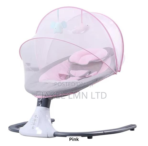 Electric Bluetooth Pink Baby Swing, With a Remote