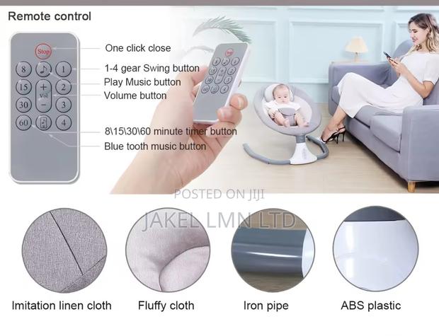 Electric Bluetooth Pink Baby Swing, With a Remote - thumbnail 3