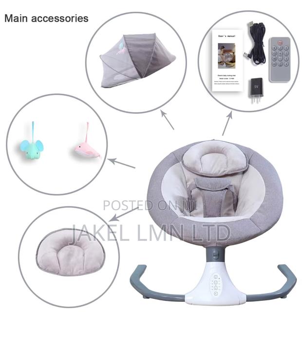 Electric Bluetooth Blue Baby Swing, With a Remote - thumbnail 4