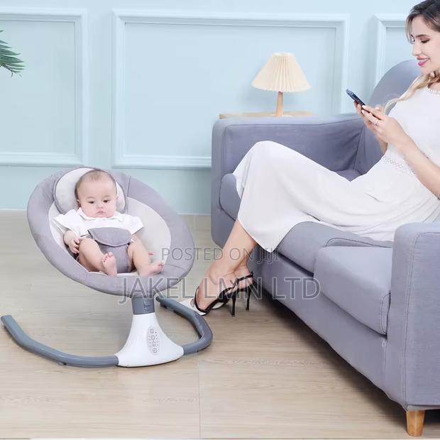Electric Bluetooth Blue Baby Swing, With a Remote - thumbnail 3