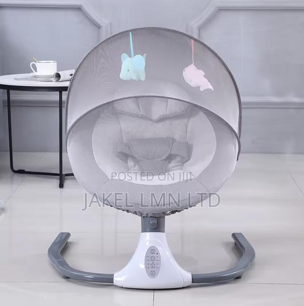 Electric Bluetooth Grey Baby Swing - With a Remote - main view