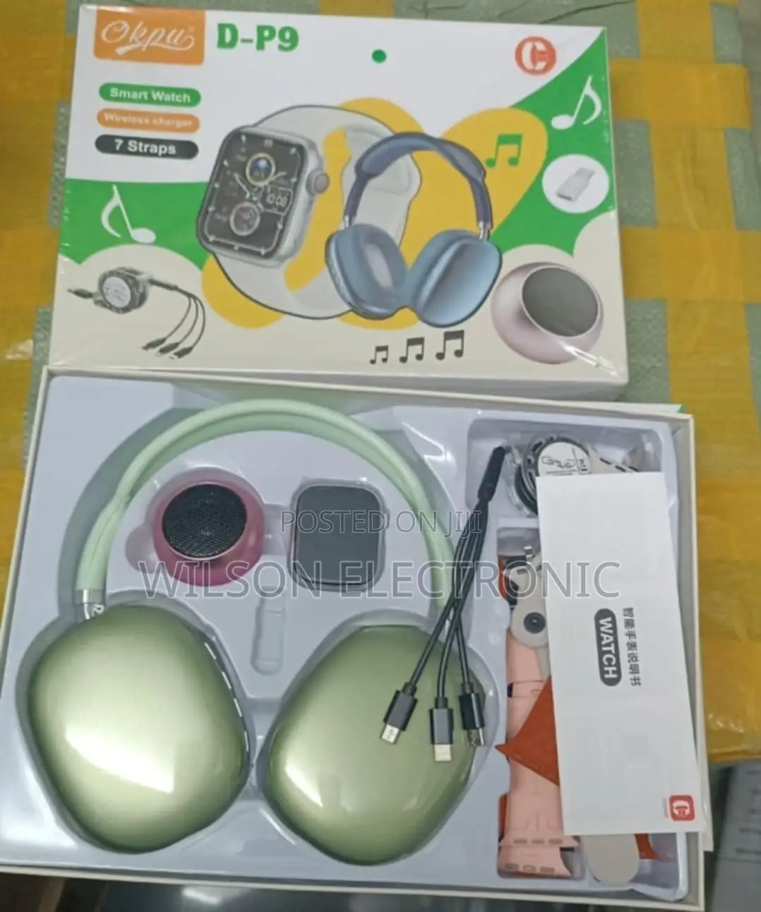 D-P9 Wireless Headphone/Smart Watch/7 Straps