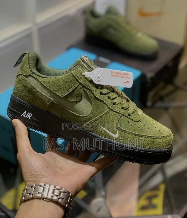 New! New Nike Air Force Suede Navy Green - thumbnail 2