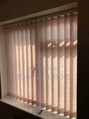 Light Brown Vertical Window Blinds for Office and Home Use