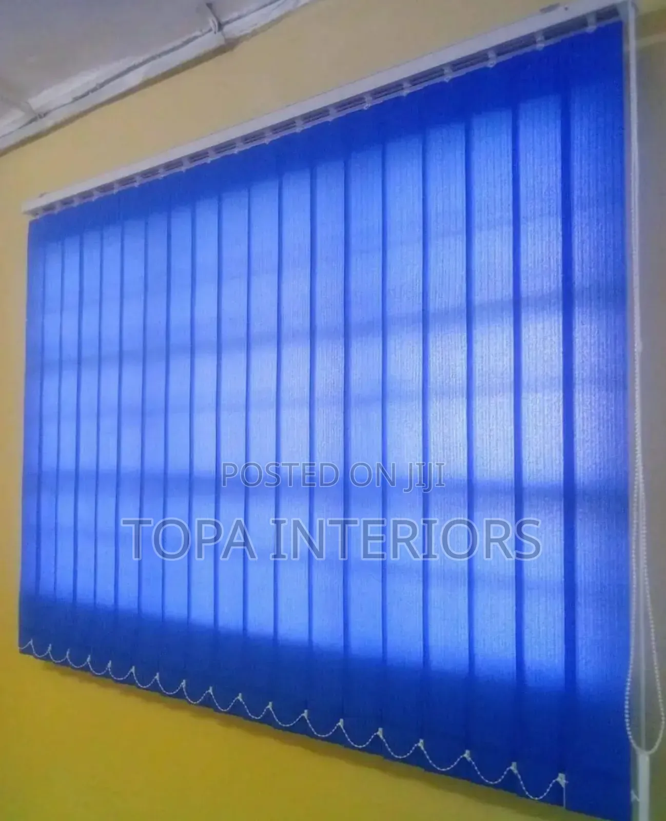 Light Blue Vertical Office Window Screen Blinds Curtains