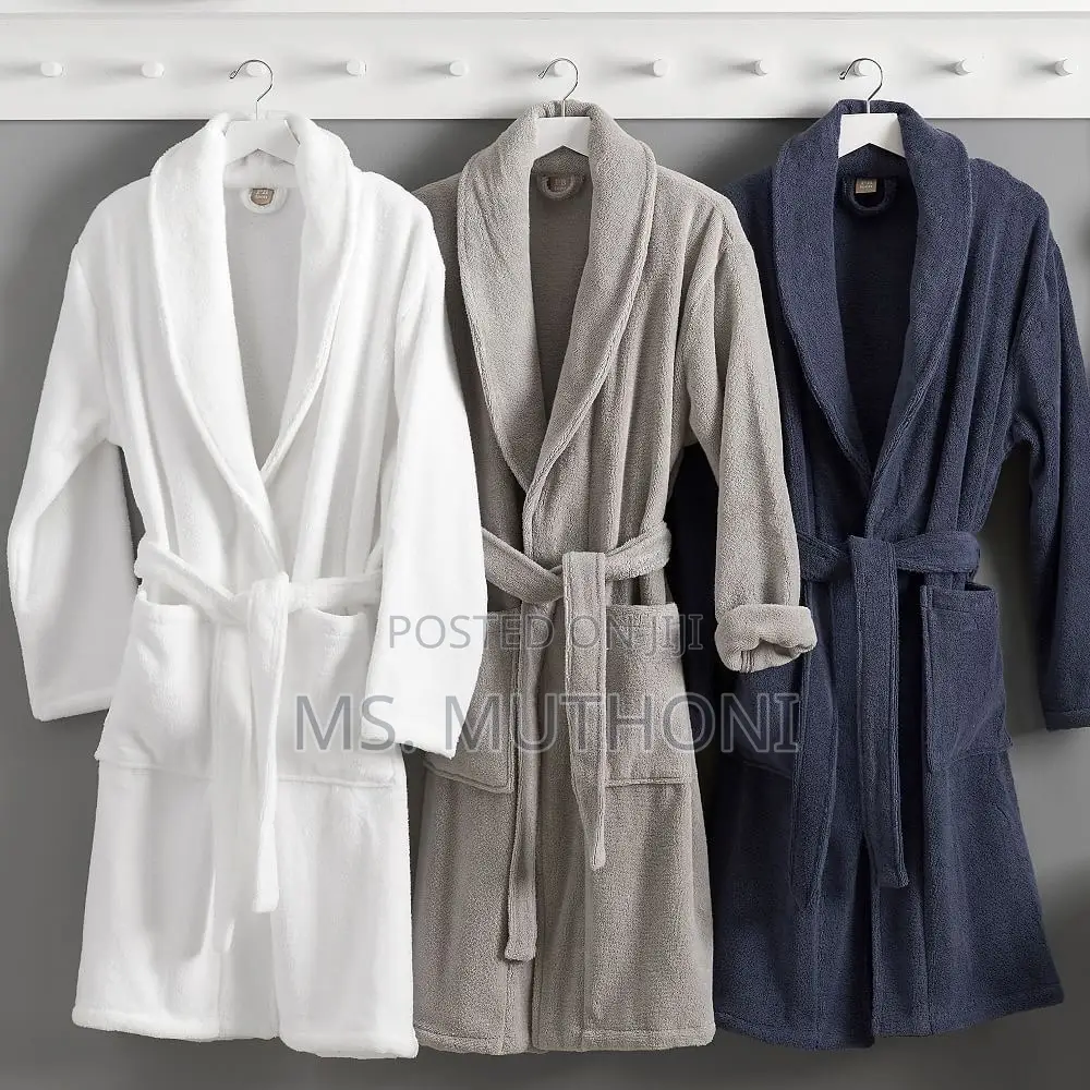 Absorbent Quality Cotton Adult Bathrobes.*