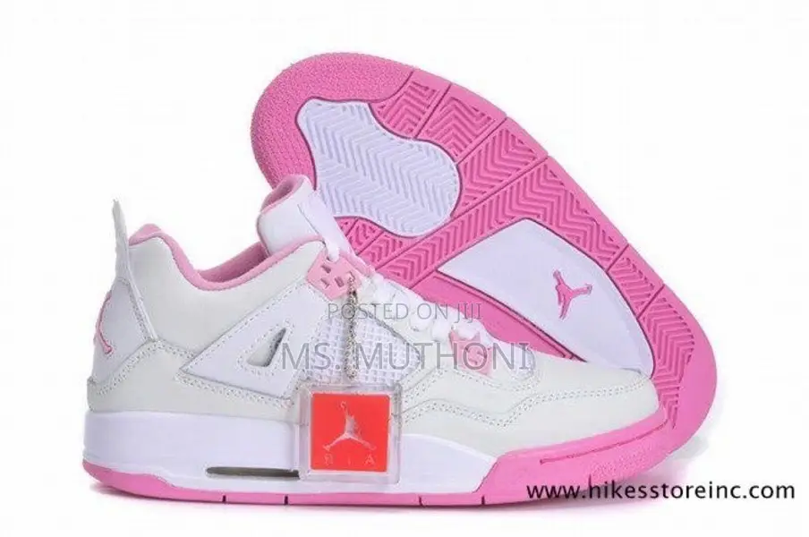 Women’S/ Kids Air Jordan 4 Retro White Pink 36-39