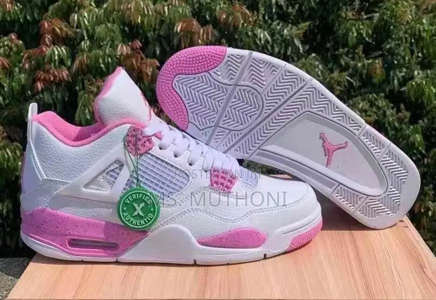 Women’S/ Kids Air Jordan 4 Retro White Pink 36-39