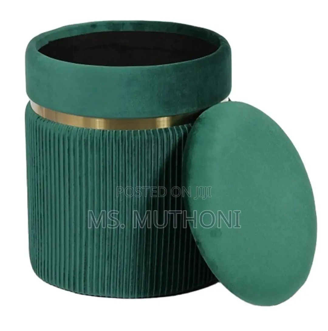 Modern Round Footstool Ottoman With Storage