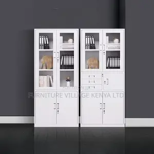 Document Cabinet; Two Door Metallic Cupboard With Safe