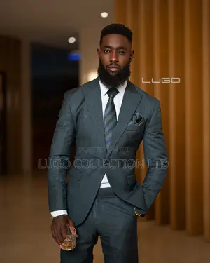 Men Suit Checked Dark Slate Green Suit