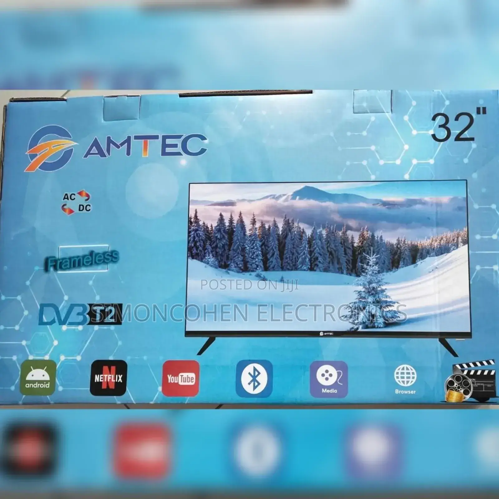 Amtec 32" Smart Android Frameless With Bluetooth Ac/Dc