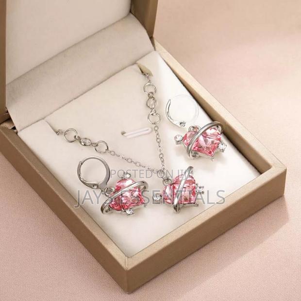 Pink Heart Necklace Set - thumbnail 2